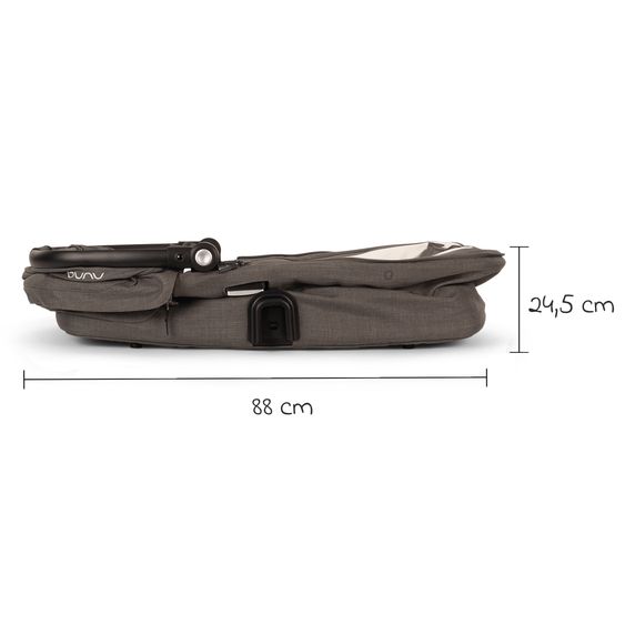 Nuna 2in1 Kombi-Kinderwagen-Set DEMI next bis 22 kg mit Babywanne, Adapter, Regenschutz & Spieltier - Thunder