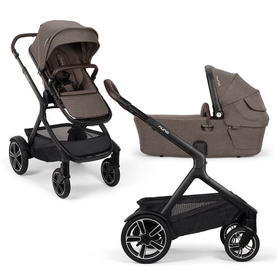 Nuna 2in1 Kombi-Kinderwagen-Set DEMI next bis 22 kg mit Rider Board, Babywanne, Sportsitz, Adapter, Regenschutz & Sichtschutz - Chestnut