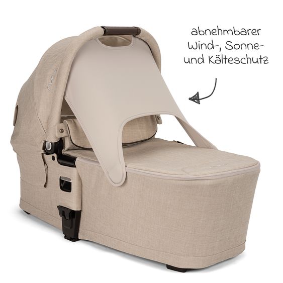 Nuna 2in1 Kombi-Kinderwagen-Set MIXX next bis 22 kg mit Babywanne, Adapter, Kniedecke, Regenschutz & Spieltier - Biscotti