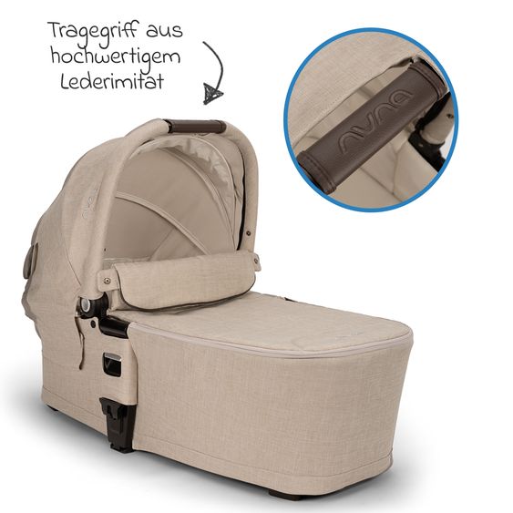 Nuna 2in1 Kombi-Kinderwagen-Set MIXX next bis 22 kg mit Babywanne, Adapter, Kniedecke, Regenschutz & Spieltier - Biscotti