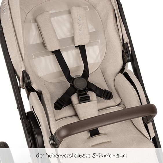 Nuna 2in1 Kombi-Kinderwagen-Set MIXX next bis 22 kg mit Babywanne, Adapter, Kniedecke, Regenschutz & Spieltier - Biscotti