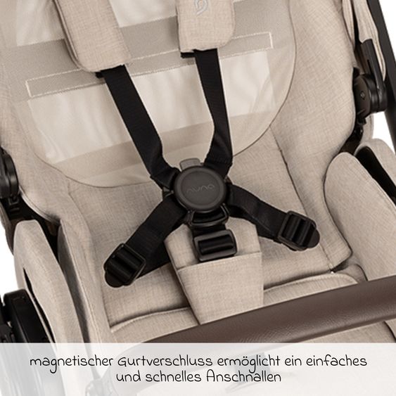 Nuna 2in1 Kombi-Kinderwagen-Set MIXX next bis 22 kg mit Babywanne, Adapter, Kniedecke, Regenschutz & Spieltier - Biscotti