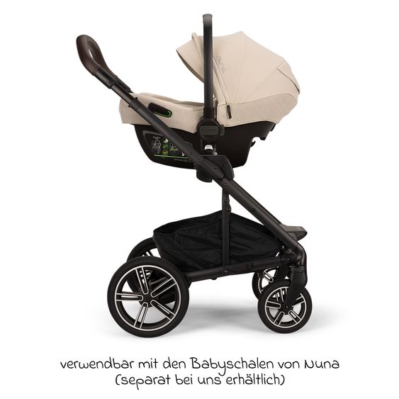 Nuna 2in1 Kombi-Kinderwagen-Set MIXX next bis 22 kg mit Babywanne, Adapter, Kniedecke, Regenschutz & Spieltier - Biscotti
