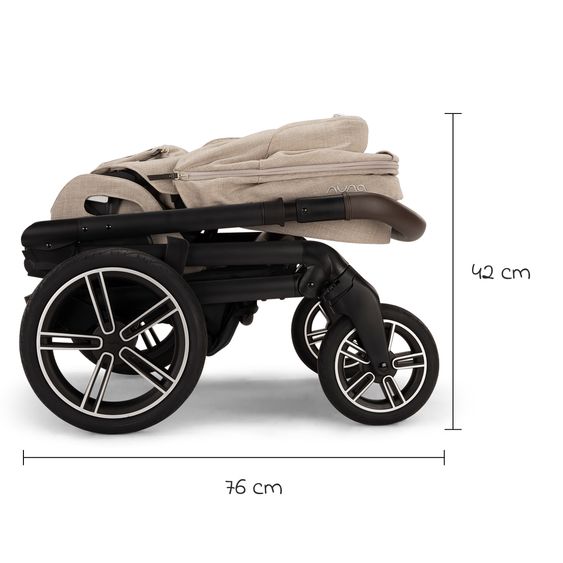 Nuna 2in1 Kombi-Kinderwagen-Set MIXX next bis 22 kg mit Babywanne, Adapter, Kniedecke, Regenschutz & Spieltier - Biscotti