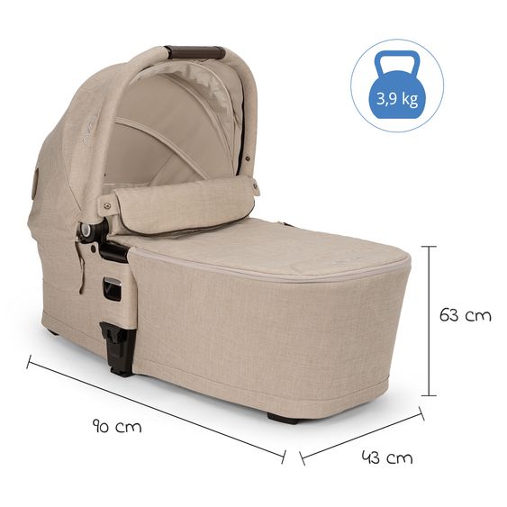 Nuna 2in1 Kombi-Kinderwagen-Set MIXX next bis 22 kg mit Babywanne, Adapter, Kniedecke, Regenschutz & Spieltier - Biscotti