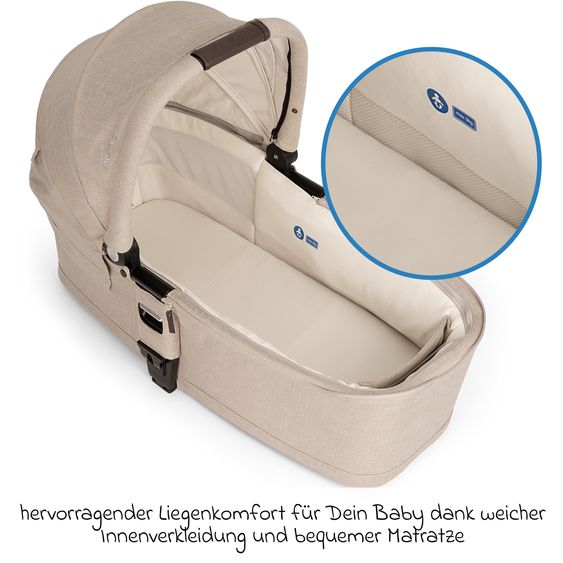 Nuna 2in1 Kombi-Kinderwagen-Set MIXX next bis 22 kg mit Babywanne, Adapter, Kniedecke, Regenschutz & Spieltier - Biscotti