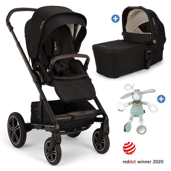 Nuna 2in1 Kombi-Kinderwagen-Set MIXX next bis 22 kg mit Babywanne, Adapter, Kniedecke, Regenschutz & Spieltier - Caviar