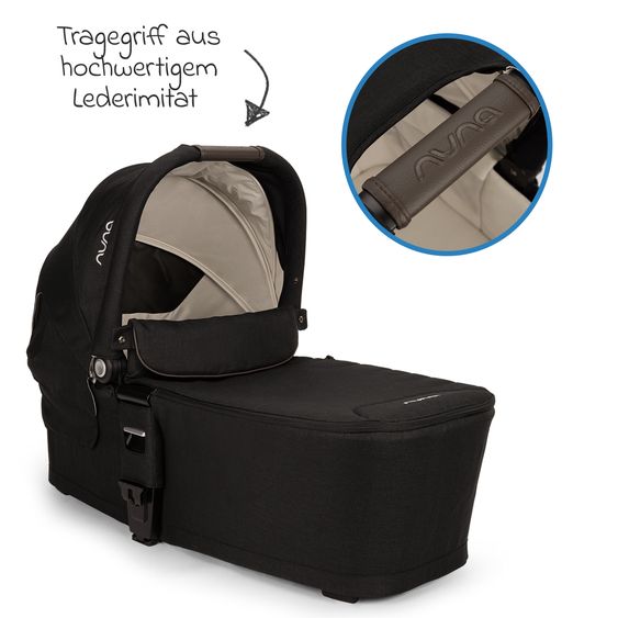 Nuna 2in1 Kombi-Kinderwagen-Set MIXX next bis 22 kg mit Babywanne, Adapter, Kniedecke, Regenschutz & Spieltier - Caviar