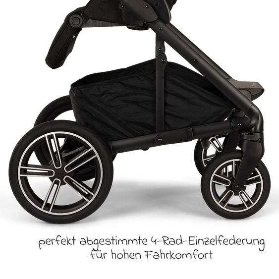 Nuna 2in1 Kombi-Kinderwagen-Set MIXX next bis 22 kg mit Babywanne, Adapter, Kniedecke, Regenschutz & Spieltier - Caviar