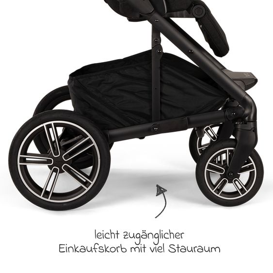 Nuna 2in1 Kombi-Kinderwagen-Set MIXX next bis 22 kg mit Babywanne, Adapter, Kniedecke, Regenschutz & Spieltier - Caviar