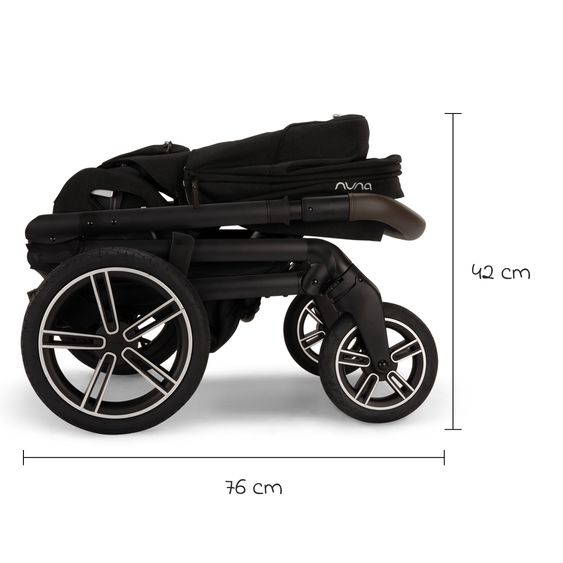 Nuna 2in1 Kombi-Kinderwagen-Set MIXX next bis 22 kg mit Babywanne, Adapter, Kniedecke, Regenschutz & Spieltier - Caviar
