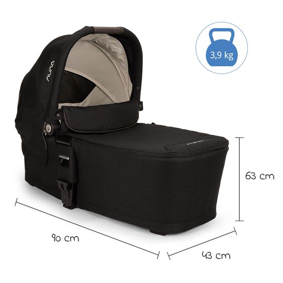 Nuna 2in1 Kombi-Kinderwagen-Set MIXX next bis 22 kg mit Babywanne, Adapter, Kniedecke, Regenschutz & Spieltier - Caviar