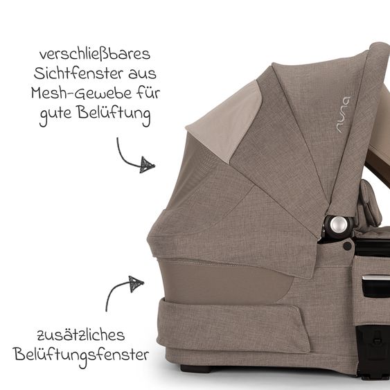Nuna 2in1 Kombi-Kinderwagen-Set MIXX next bis 22 kg mit Babywanne, Adapter, Kniedecke, Regenschutz & Spieltier - Cedar