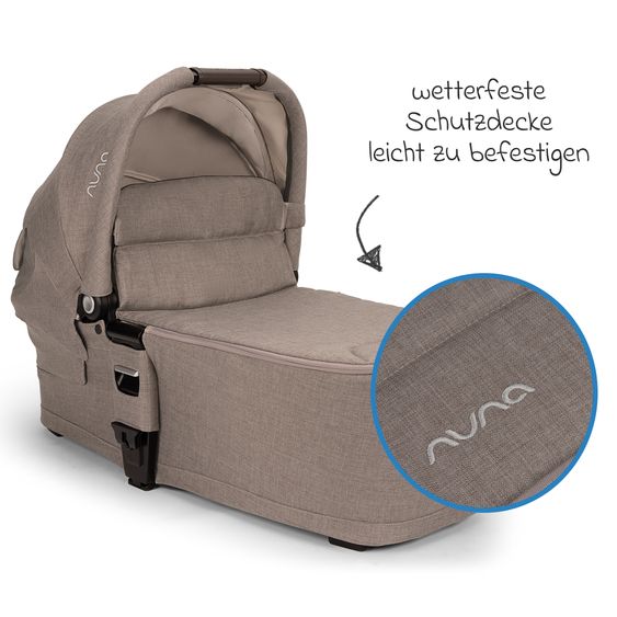 Nuna 2in1 Kombi-Kinderwagen-Set MIXX next bis 22 kg mit Babywanne, Adapter, Kniedecke, Regenschutz & Spieltier - Cedar