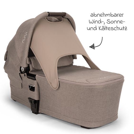 Nuna 2in1 Kombi-Kinderwagen-Set MIXX next bis 22 kg mit Babywanne, Adapter, Kniedecke, Regenschutz & Spieltier - Cedar