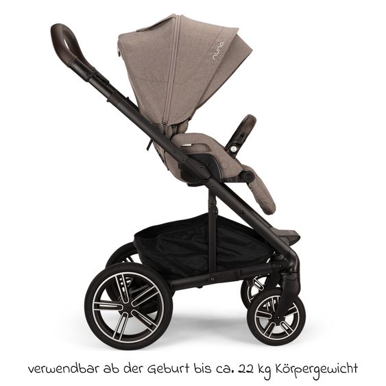 Nuna 2in1 Kombi-Kinderwagen-Set MIXX next bis 22 kg mit Babywanne, Adapter, Kniedecke, Regenschutz & Spieltier - Cedar