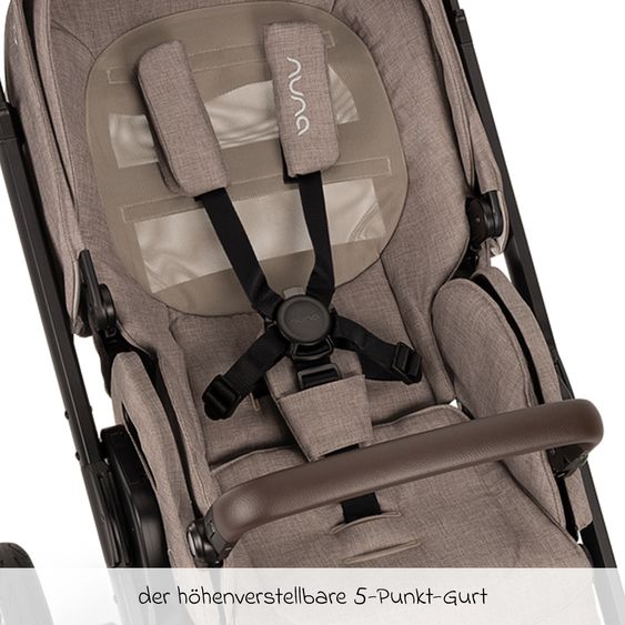 Nuna 2in1 Kombi-Kinderwagen-Set MIXX next bis 22 kg mit Babywanne, Adapter, Kniedecke, Regenschutz & Spieltier - Cedar