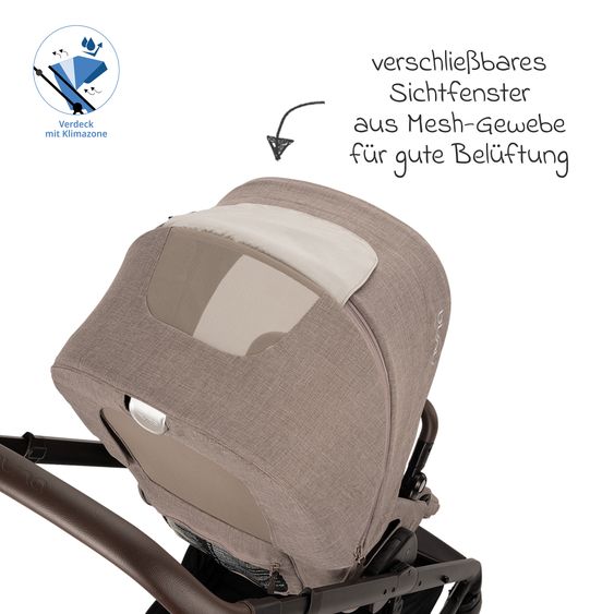 Nuna 2in1 Kombi-Kinderwagen-Set MIXX next bis 22 kg mit Babywanne, Adapter, Kniedecke, Regenschutz & Spieltier - Cedar