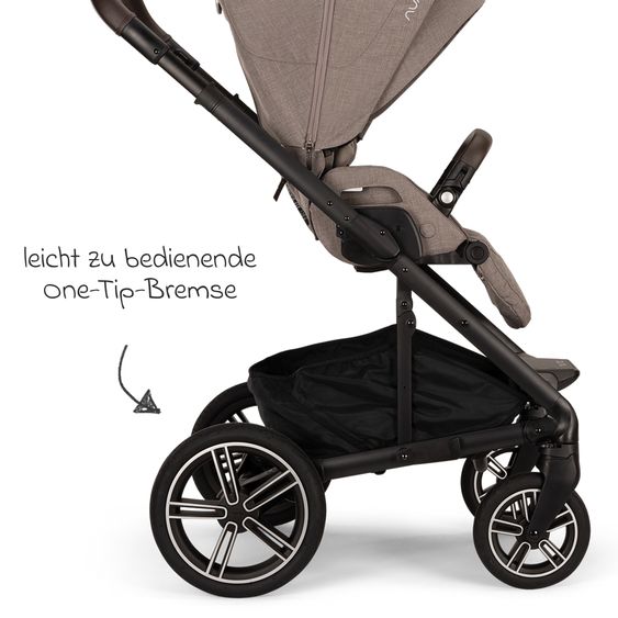 Nuna 2in1 Kombi-Kinderwagen-Set MIXX next bis 22 kg mit Babywanne, Adapter, Kniedecke, Regenschutz & Spieltier - Cedar