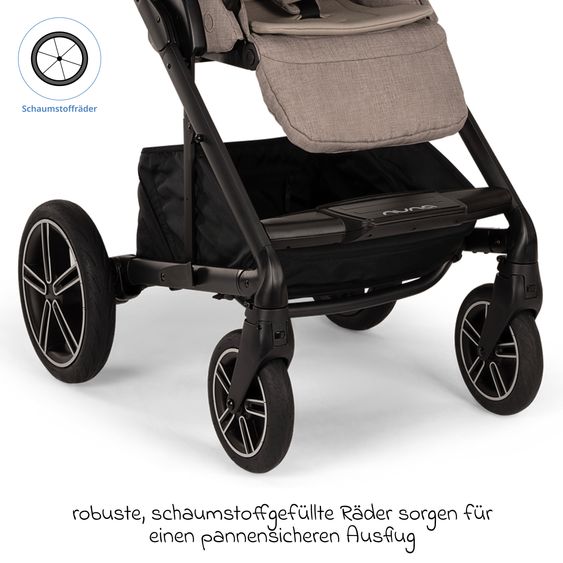 Nuna 2in1 Kombi-Kinderwagen-Set MIXX next bis 22 kg mit Babywanne, Adapter, Kniedecke, Regenschutz & Spieltier - Cedar