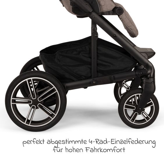 Nuna 2in1 Kombi-Kinderwagen-Set MIXX next bis 22 kg mit Babywanne, Adapter, Kniedecke, Regenschutz & Spieltier - Cedar