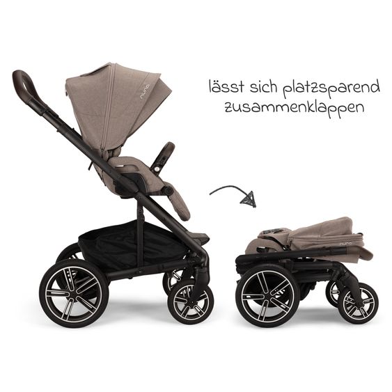 Nuna 2in1 Kombi-Kinderwagen-Set MIXX next bis 22 kg mit Babywanne, Adapter, Kniedecke, Regenschutz & Spieltier - Cedar