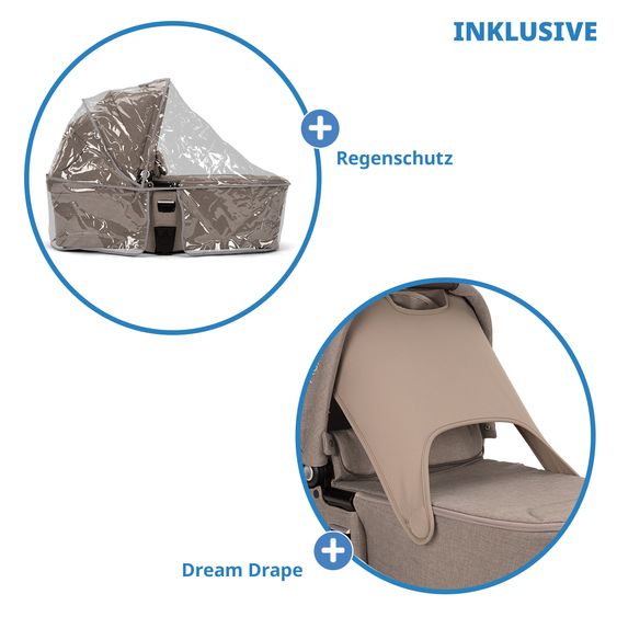 Nuna 2in1 Kombi-Kinderwagen-Set MIXX next bis 22 kg mit Babywanne, Adapter, Kniedecke, Regenschutz & Spieltier - Cedar