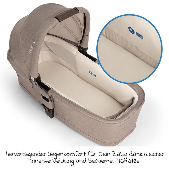 Nuna 2in1 Kombi-Kinderwagen-Set MIXX next bis 22 kg mit Babywanne, Adapter, Kniedecke, Regenschutz & Spieltier - Cedar