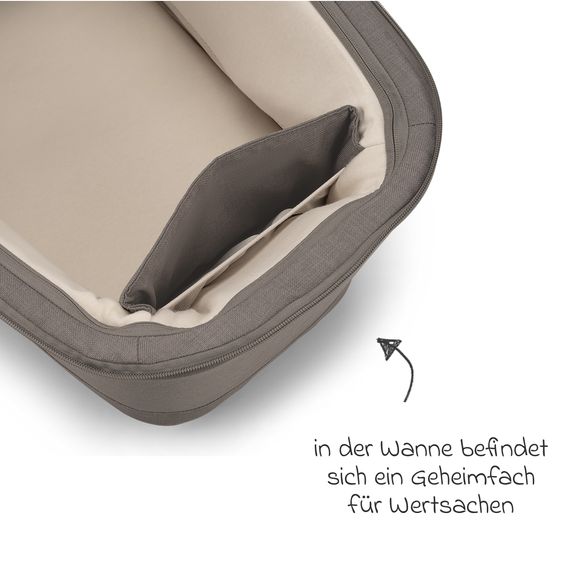 Nuna 2in1 Kombi-Kinderwagen-Set MIXX next bis 22 kg mit Babywanne, Adapter, Kniedecke, Regenschutz & Spieltier - Granite