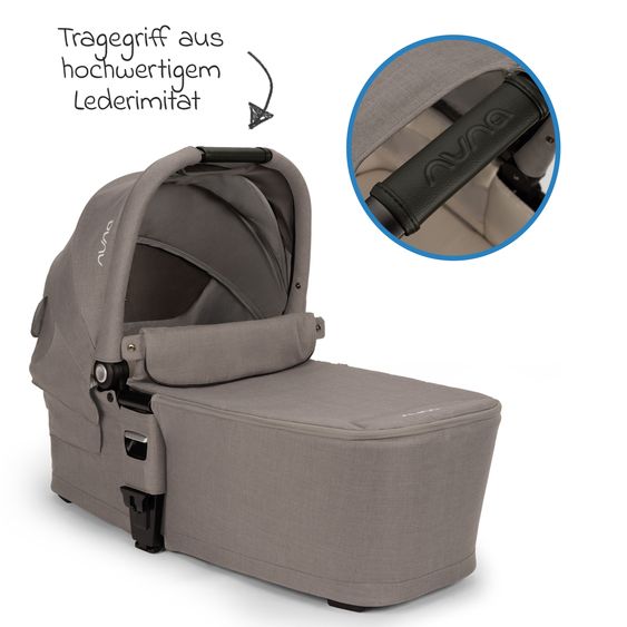 Nuna 2in1 Kombi-Kinderwagen-Set MIXX next bis 22 kg mit Babywanne, Adapter, Kniedecke, Regenschutz & Spieltier - Granite