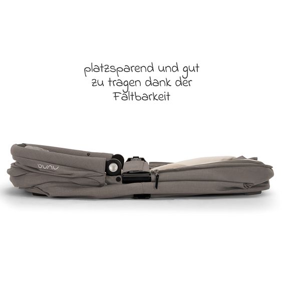 Nuna 2in1 Kombi-Kinderwagen-Set MIXX next bis 22 kg mit Babywanne, Adapter, Kniedecke, Regenschutz & Spieltier - Granite