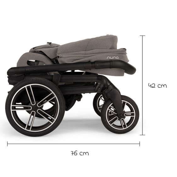 Nuna 2in1 Kombi-Kinderwagen-Set MIXX next bis 22 kg mit Babywanne, Adapter, Kniedecke, Regenschutz & Spieltier - Granite