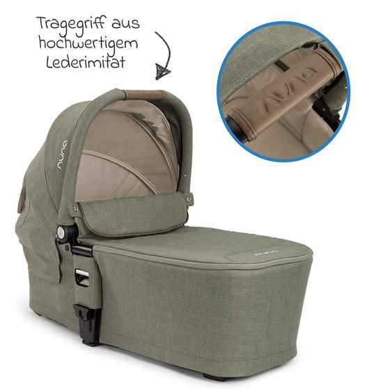 Nuna 2in1 Kombi-Kinderwagen-Set MIXX next bis 22 kg mit Babywanne, Adapter, Kniedecke, Regenschutz & Spieltier - Pine