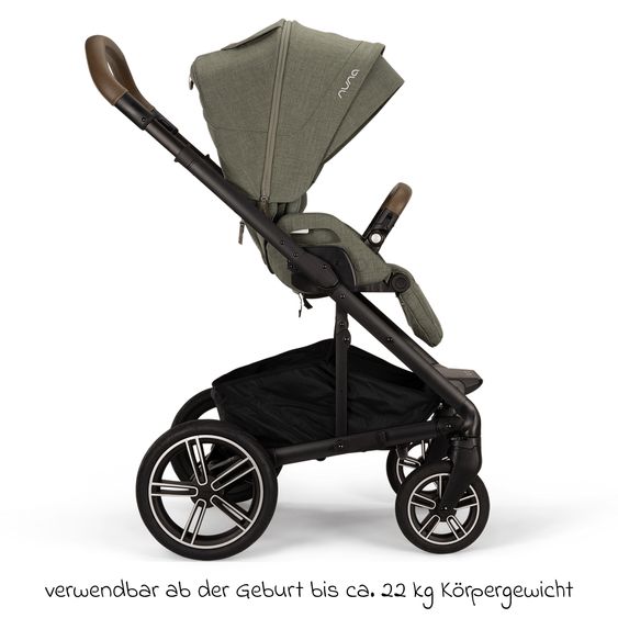 Nuna 2in1 Kombi-Kinderwagen-Set MIXX next bis 22 kg mit Babywanne, Adapter, Kniedecke, Regenschutz & Spieltier - Pine