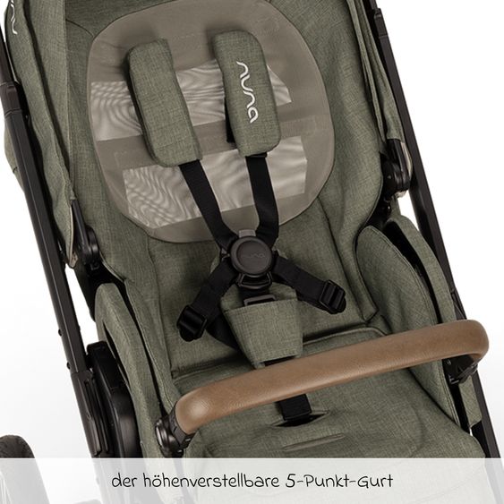 Nuna 2in1 Kombi-Kinderwagen-Set MIXX next bis 22 kg mit Babywanne, Adapter, Kniedecke, Regenschutz & Spieltier - Pine