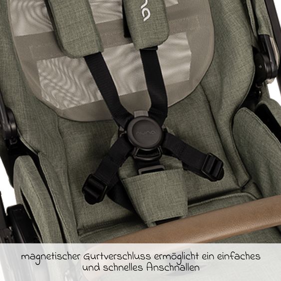 Nuna 2in1 Kombi-Kinderwagen-Set MIXX next bis 22 kg mit Babywanne, Adapter, Kniedecke, Regenschutz & Spieltier - Pine