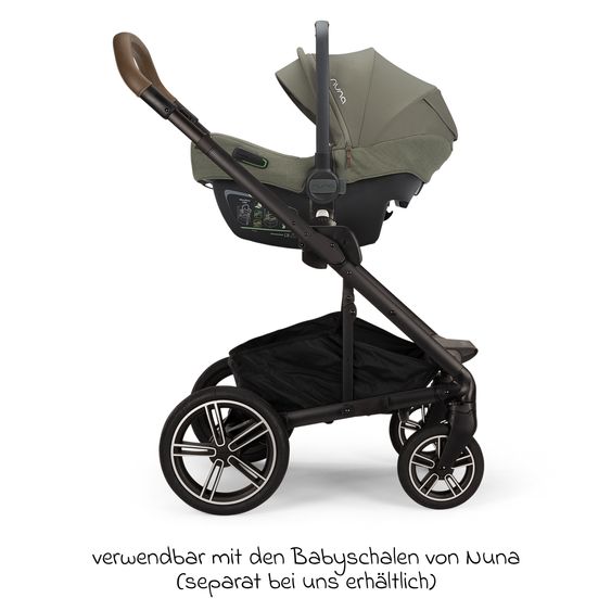 Nuna 2in1 Kombi-Kinderwagen-Set MIXX next bis 22 kg mit Babywanne, Adapter, Kniedecke, Regenschutz & Spieltier - Pine