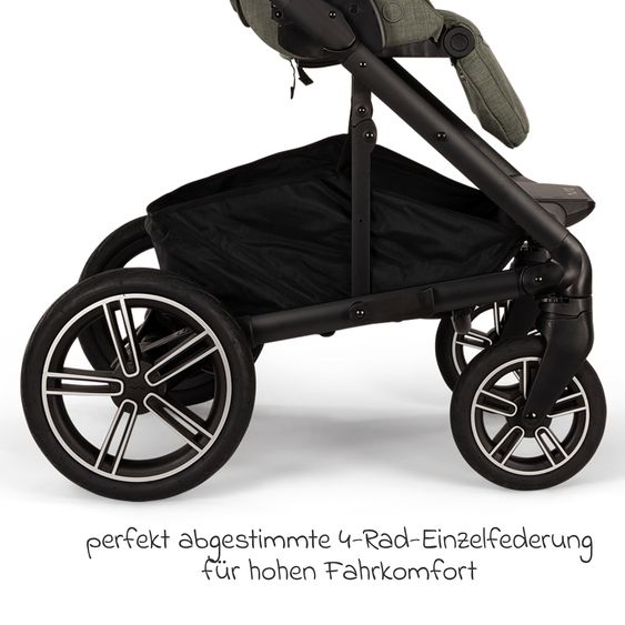 Nuna 2in1 Kombi-Kinderwagen-Set MIXX next bis 22 kg mit Babywanne, Adapter, Kniedecke, Regenschutz & Spieltier - Pine