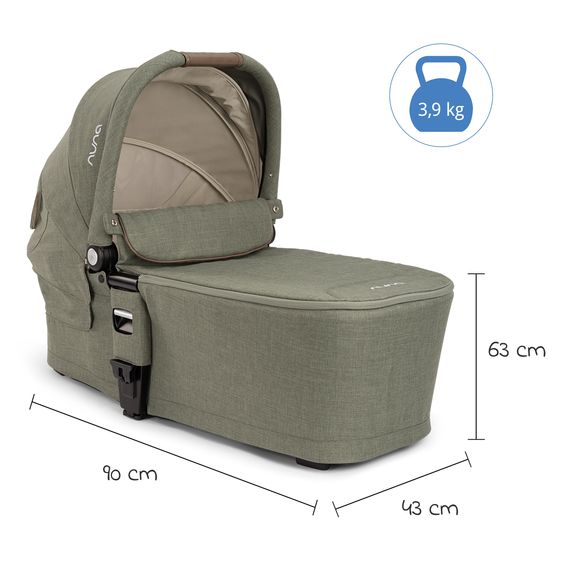 Nuna 2in1 Kombi-Kinderwagen-Set MIXX next bis 22 kg mit Babywanne, Adapter, Kniedecke, Regenschutz & Spieltier - Pine