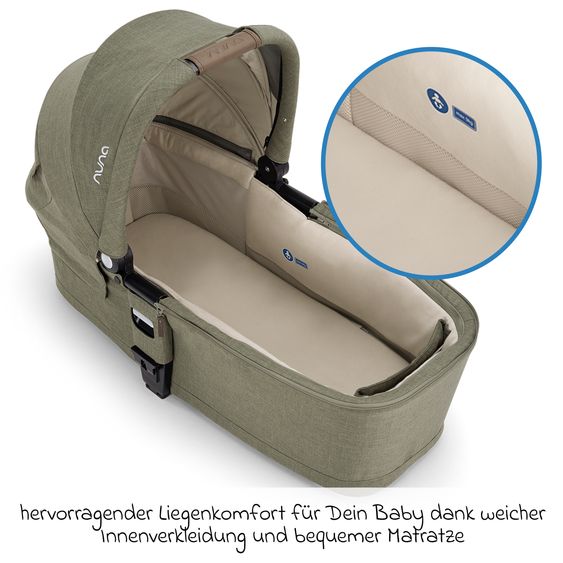 Nuna 2in1 Kombi-Kinderwagen-Set MIXX next bis 22 kg mit Babywanne, Adapter, Kniedecke, Regenschutz & Spieltier - Pine