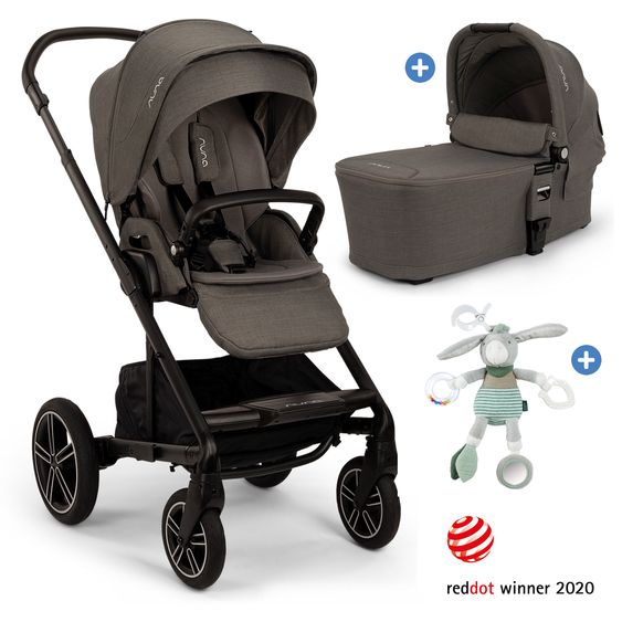 Nuna 2in1 Kombi-Kinderwagen-Set MIXX next bis 22 kg mit Babywanne, Adapter, Kniedecke, Regenschutz & Spieltier - Thunder