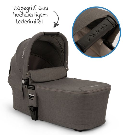 Nuna 2in1 Kombi-Kinderwagen-Set MIXX next bis 22 kg mit Babywanne, Adapter, Kniedecke, Regenschutz & Spieltier - Thunder