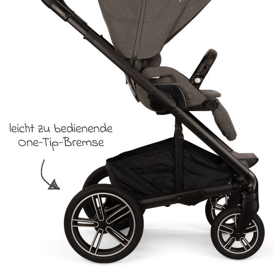 Nuna 2in1 Kombi-Kinderwagen-Set MIXX next bis 22 kg mit Babywanne, Adapter, Kniedecke, Regenschutz & Spieltier - Thunder