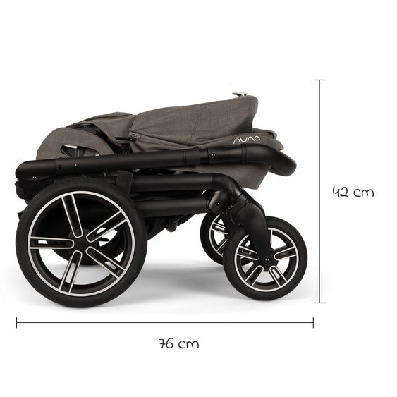 Nuna 2in1 Kombi-Kinderwagen-Set MIXX next bis 22 kg mit Babywanne, Adapter, Kniedecke, Regenschutz & Spieltier - Thunder