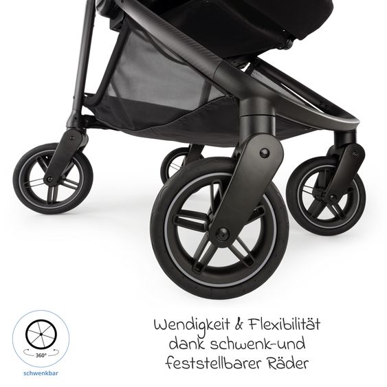 Nuna 2in1 Kombi-Kinderwagen-Set SWIV bis 22 kg mit Babywanne, Adapter, Transporttasche, Getränkehalter, Regenschutz & Spieltier - Biscotti