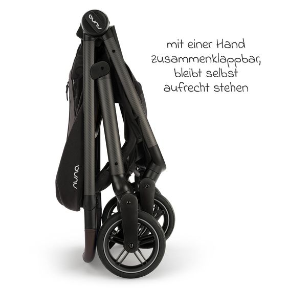 Nuna 2in1 Kombi-Kinderwagen-Set SWIV bis 22 kg mit Babywanne, Adapter, Transporttasche, Getränkehalter, Regenschutz & Spieltier - Caviar