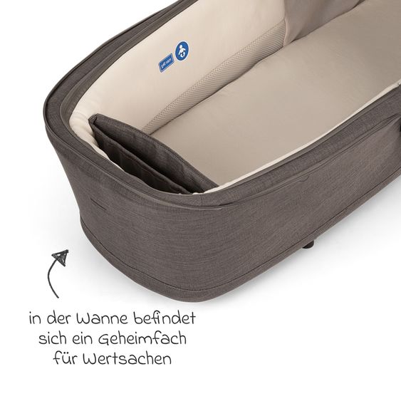 Nuna 2in1 Kombi-Kinderwagen-Set SWIV bis 22 kg mit Babywanne, Adapter, Transporttasche, Getränkehalter, Regenschutz & Spieltier - Thunder