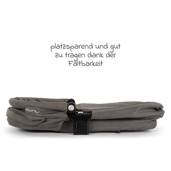Nuna 2in1 Kombi-Kinderwagen-Set SWIV bis 22 kg mit Babywanne, Adapter, Transporttasche, Getränkehalter, Regenschutz & Spieltier - Thunder