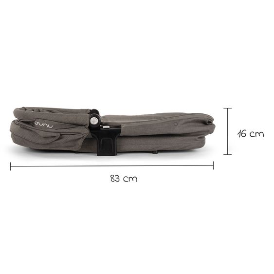 Nuna 2in1 Kombi-Kinderwagen-Set SWIV bis 22 kg mit Babywanne, Adapter, Transporttasche, Getränkehalter, Regenschutz & Spieltier - Thunder