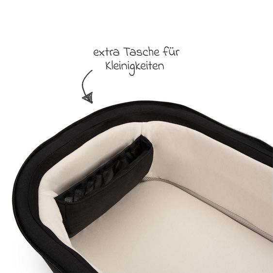 Nuna 2in1 Kombi-Kinderwagen-Set Triv Lx All-in-One-Set bis 22 kg mit Baybwanne, Teleskopschieber, Regenschutz, Adapter, Fußsack & Handschuhe - Caviar